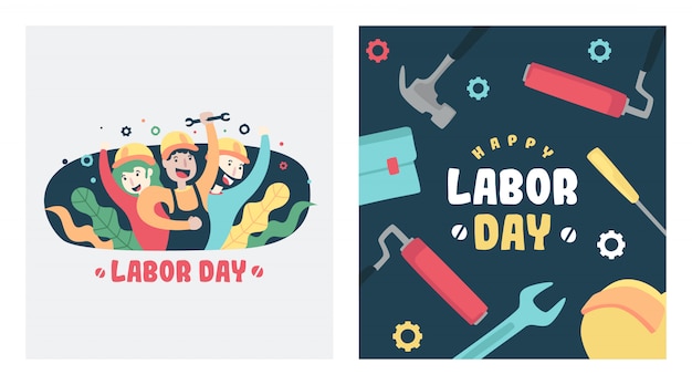 Happy labor day illustration 