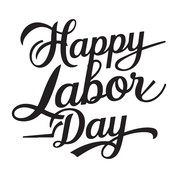 Vector happy labor day typography silhouette vector style