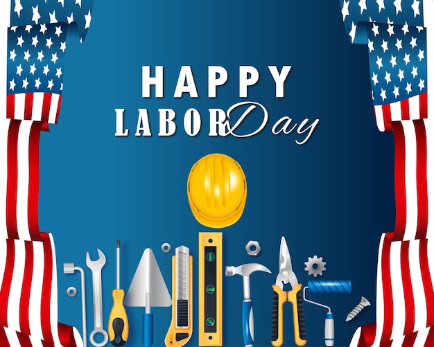 Vector happy labor day vector illustration design for social media poster and banner