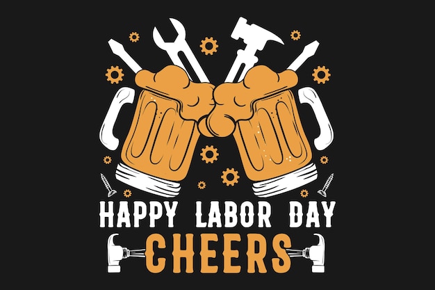 Happy Labor Day Wine Typography Tshirts