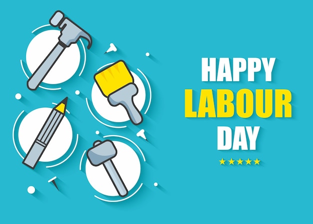 Happy labour day background with tools