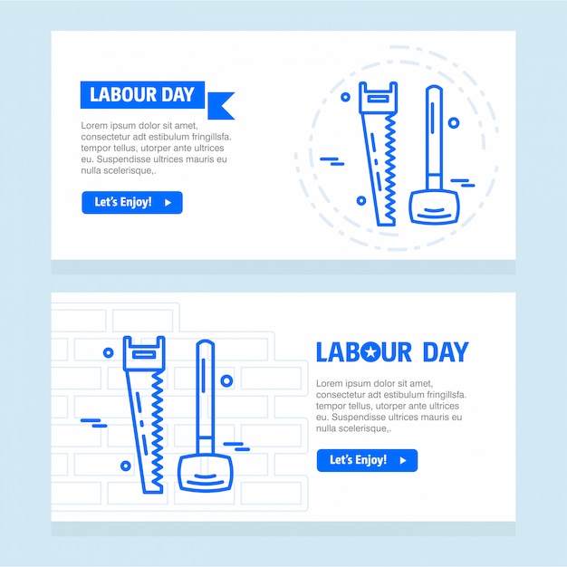 Happy Labour day design with blue theme vector 