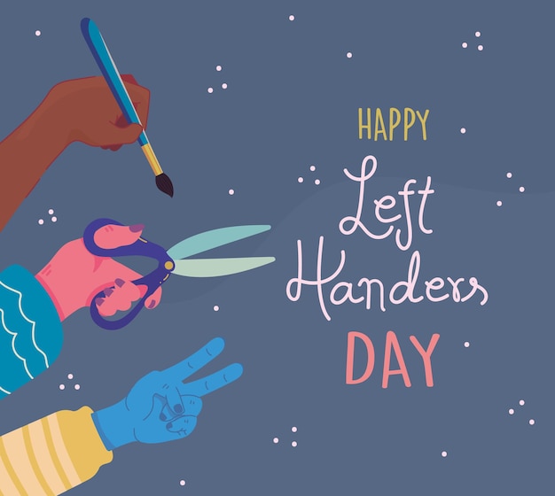 Happy left handers day banner