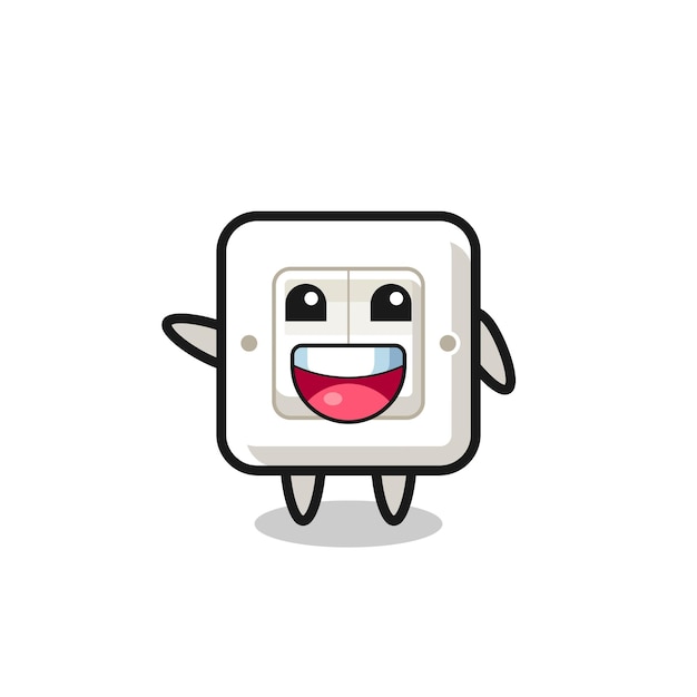 Happy light switch cute mascot character