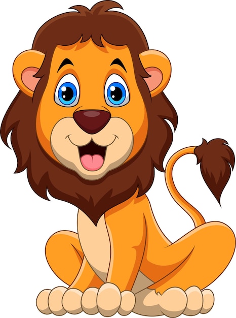 Happy lion cartoon