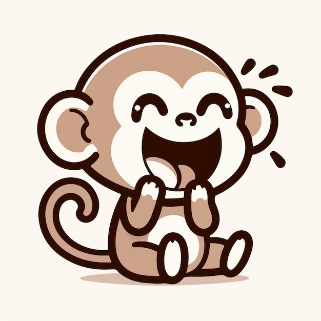 happy little monkey cartoon character mascot