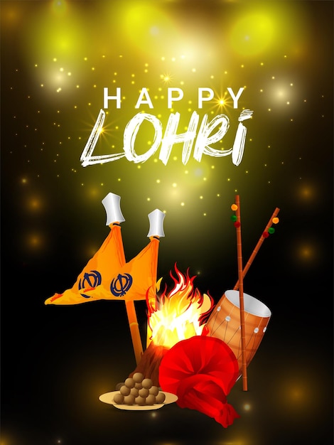 Happy lohri celebration greeting card