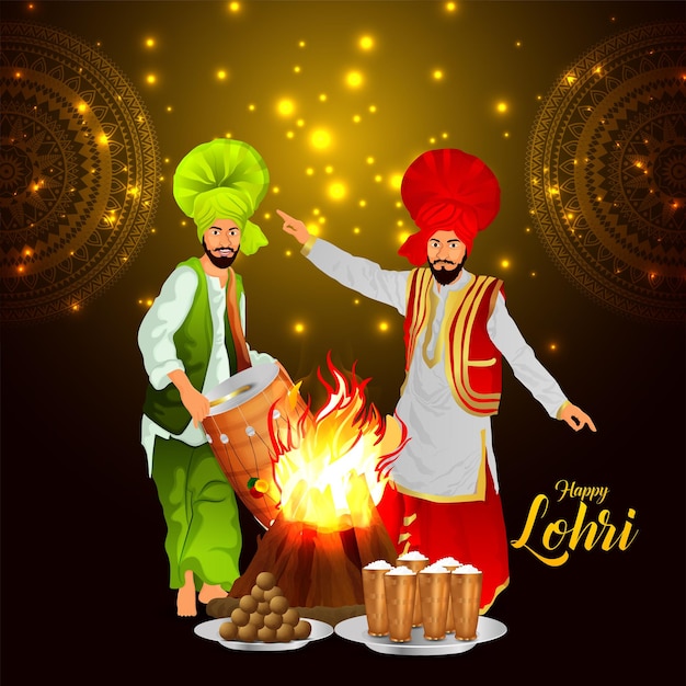 Happy lohri celebration greeting card