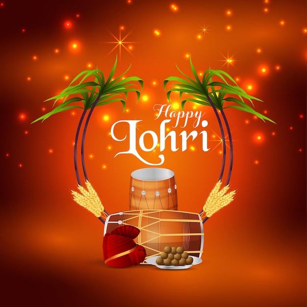 Happy lohri design concept