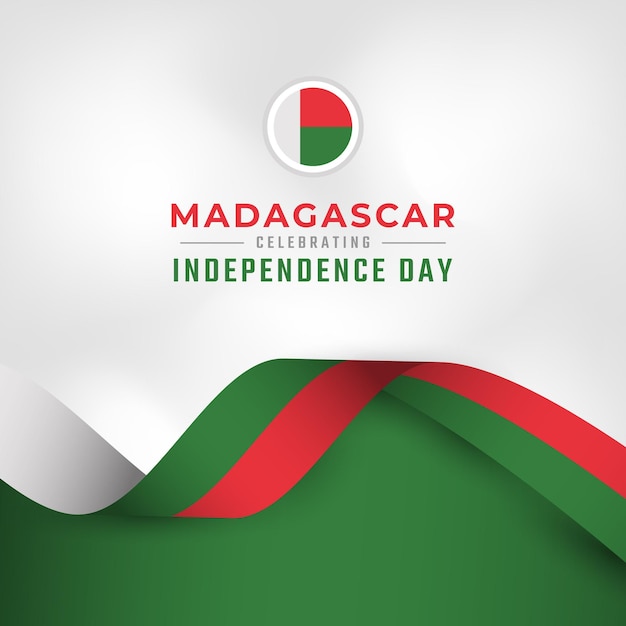 Happy Madagascar Independence Day June 26th Celebration for Poster Banner Advertising Greeting Card