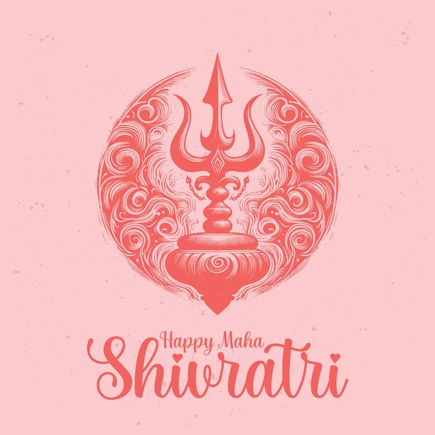 Vector happy maha shivaratri design and sketch art vector