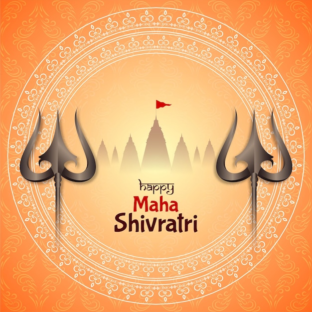 Happy Maha Shivratri festival celebration mythological background vector