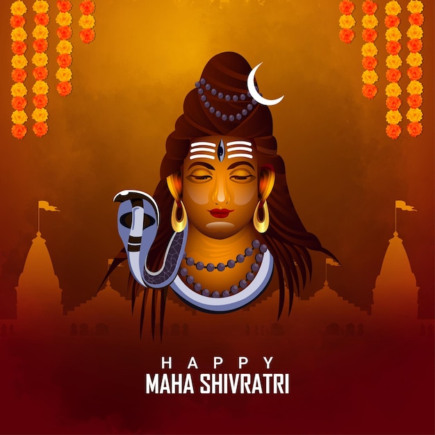 Happy maha shivratri indian festival card