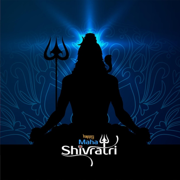 Vector happy maha shivratri indian traditional festival background vector