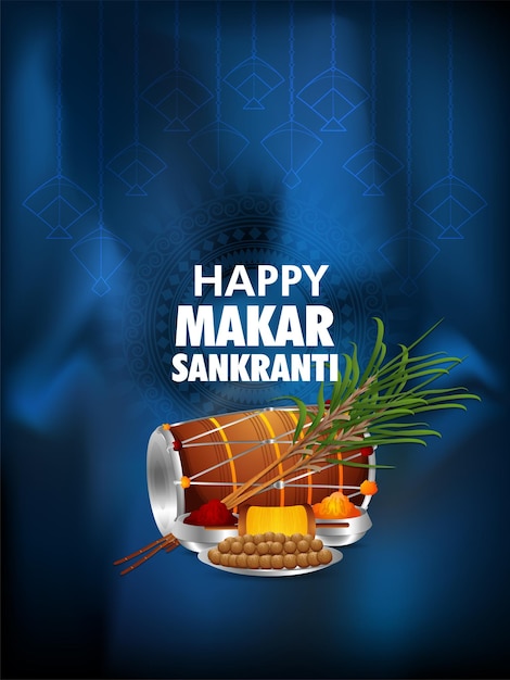 Happy makar hindu festival celebration design