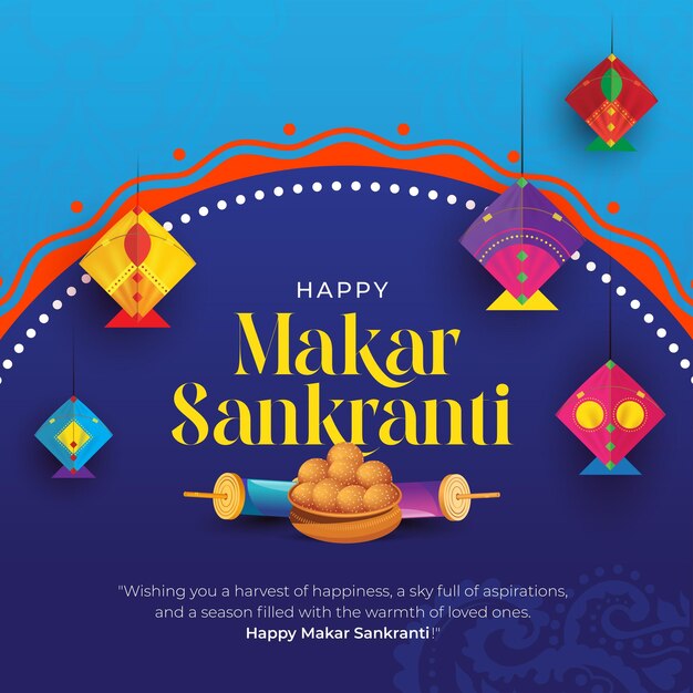 Vector happy makar sankranti festival background template design