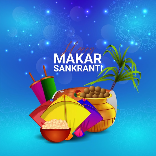 Happy makar sankranti greeting card