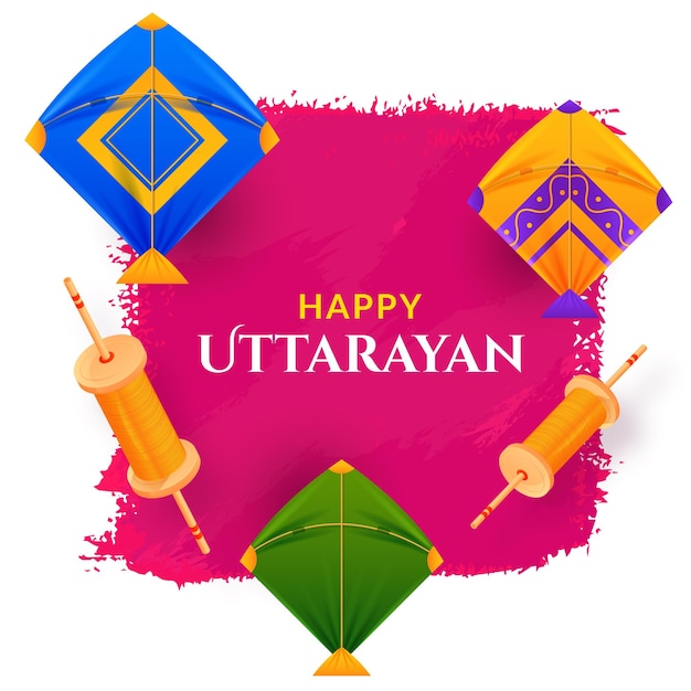 Happy Makar Sankranti, pongal, Lohri, Uttarayan festival Greeting