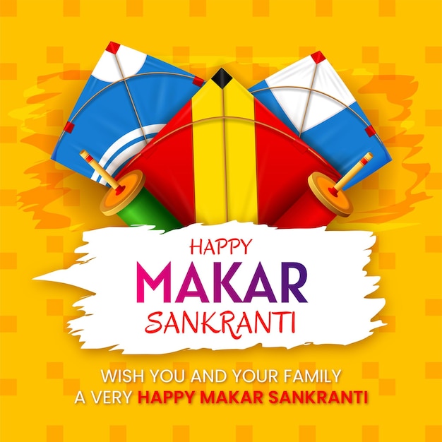 Happy makar sankranti vector template design