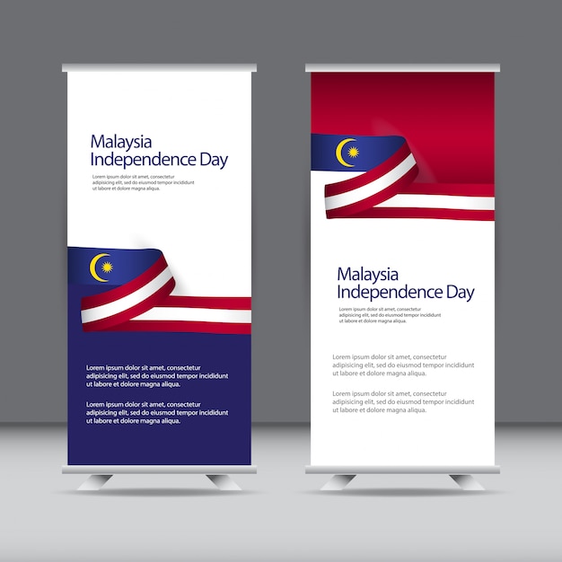 Happy Malaysia Independence Day Celebration roll up template  