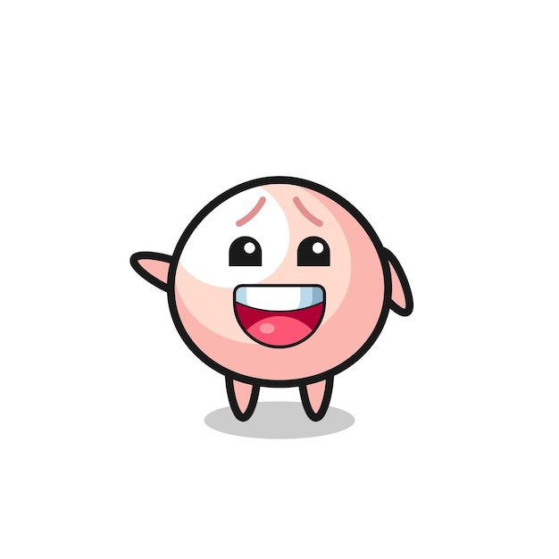 Happy meatbun cute mascot character cute design