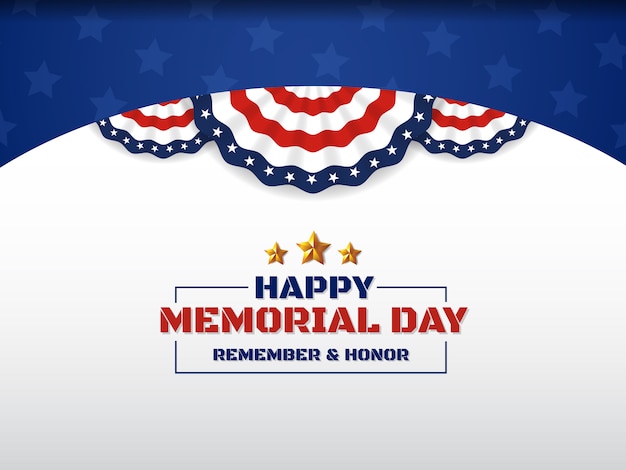 Happy Memorial Day Background With USA Circle Flag