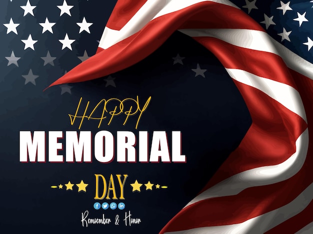 Happy memorial day greeting card design