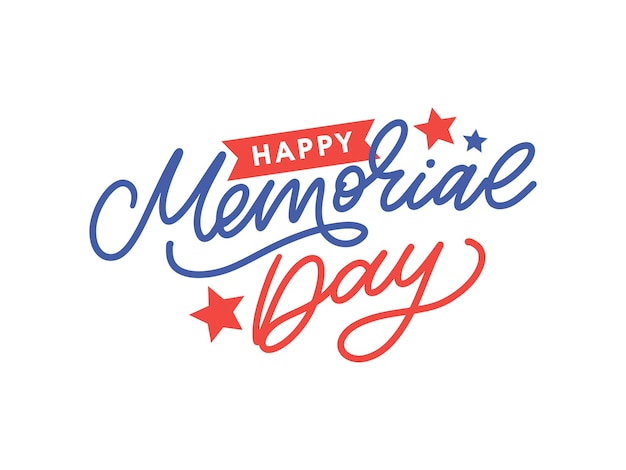 Happy Memorial Day Stars and Stripes Letter