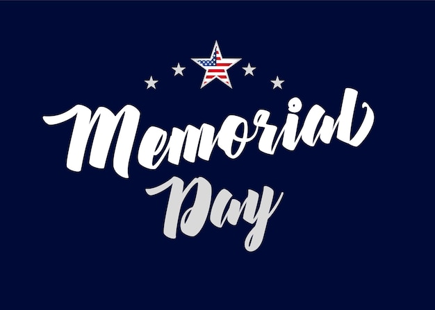 Happy Memorial Day USA calligraphic logo Typographic design Creative cursive text