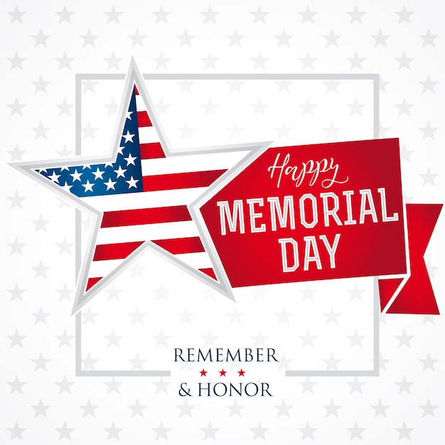 Happy Memorial Day USA creative banner Isolated abstract graphic design template