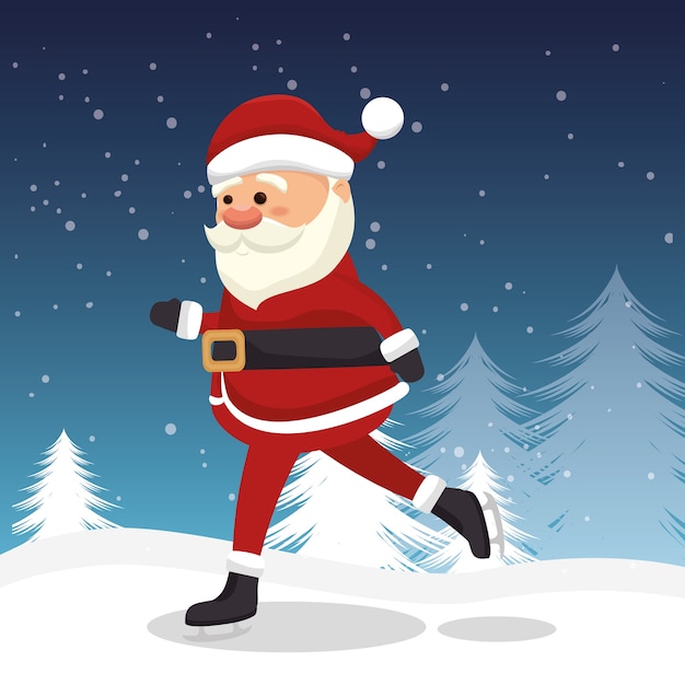 happy merry christmas santa claus character vector illustration design