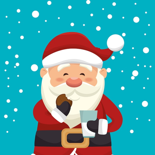 happy merry christmas santa claus character vector illustration design