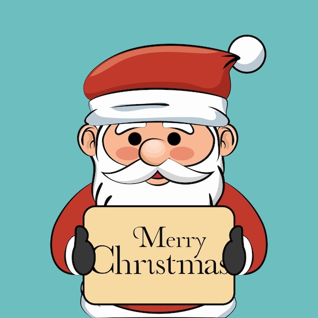 happy merry christmas santa claus character vector illustration design