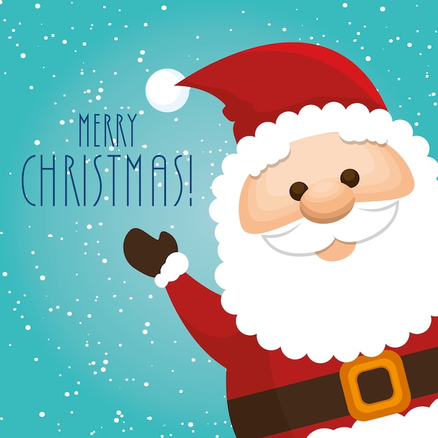 happy merry christmas santa claus character 