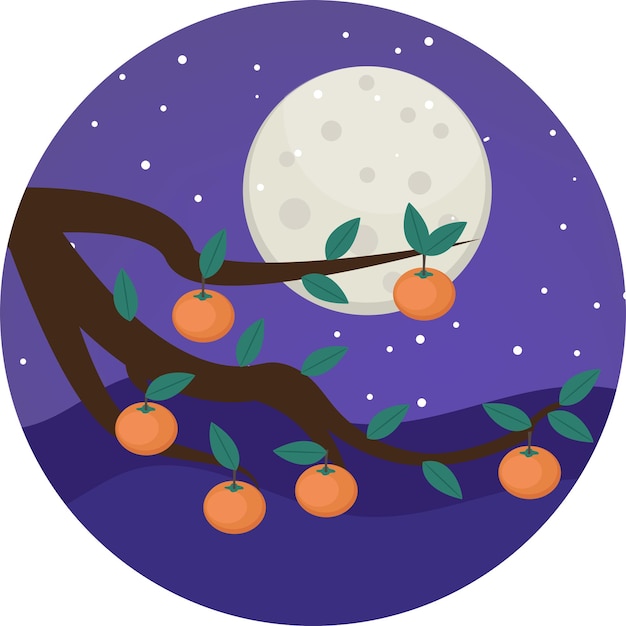 Happy Mid autumn festival Chuseok Vector illustration