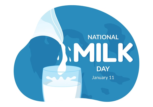 Happy Milk Day Illustration Celebration with Splash Drop in Smooth Wave of White Fresh Milky of Cow