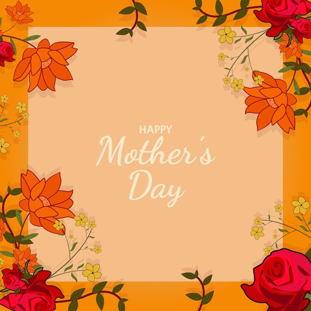 Happy Mother Day background flat flower