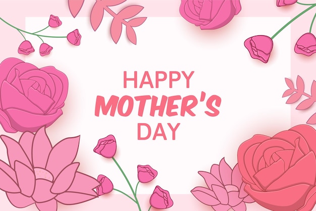 Happy Mother Day background flat