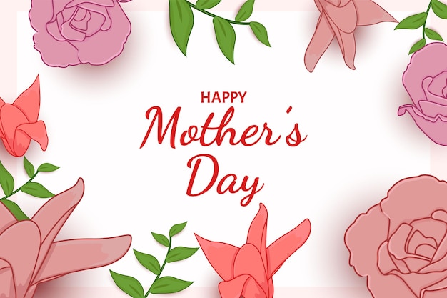 Happy Mother Day flat background