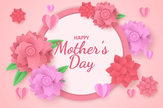 Happy Mother Day paper cut background