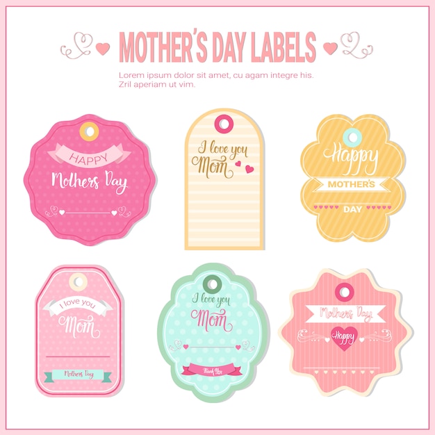 Happy Mother Day, Spring Holiday Greeting Card Sticker Set