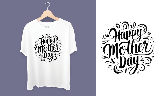 Happy mother day text typography and calligrapgy Tshart design template