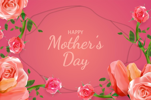 Happy Mother Day with flower background