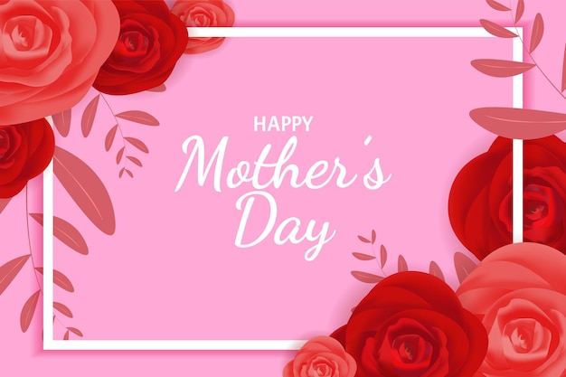 Happy Mother Day with flower background