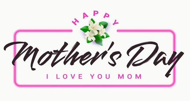 Happy Mother's Day banner i love you mom illustration for shop discount sale promotion