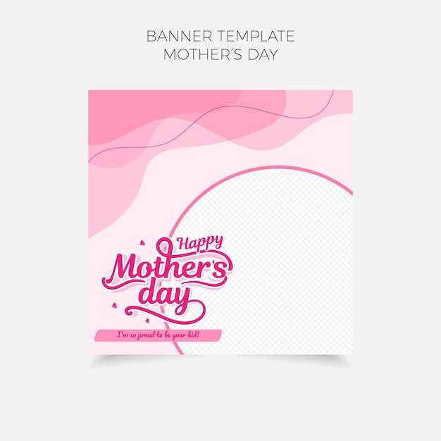 happy mother's day banner typography text