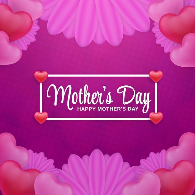 Happy Mother's Day Celebration Social Media Concept I Love You Mom Banner Instagram Post Template