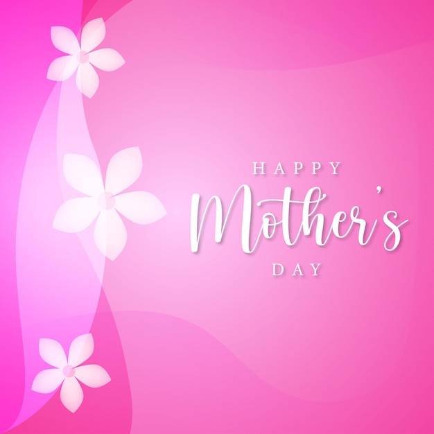 Happy Mother's Day Greetings Pink Background Social Media Design Banner Free Vector