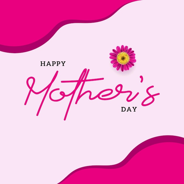 Happy Mother's Day Greetings Pink Purple Background Social Media Design Banner Free Vector