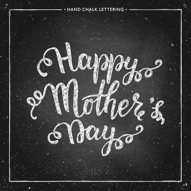 Happy Mother s Day lettering on chalkboard